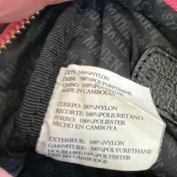 Steve Madden Multi Bloey Zip Closure Black Mini Backpack Crossbody Bag Purse - Picture 8 of 9